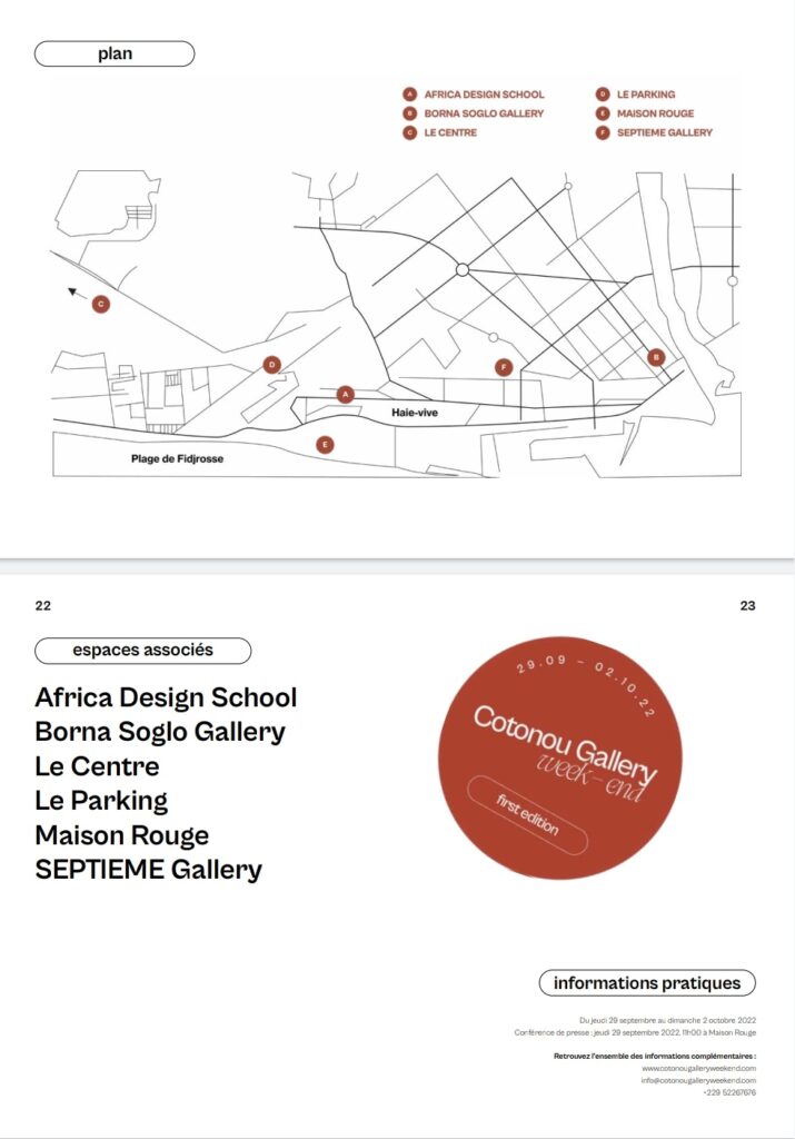 Cotonou gallery week-end -Plan